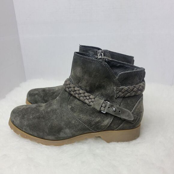 Teva Delavina Womens Green Suede Ankle Boots Booties Size 6 - Picture 3 of 9
